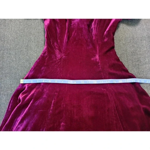 Vintage 80s Off The Shoulder Fit Flare Mini Dress Magenta Size XS Poofy Party - Picture 13 of 15